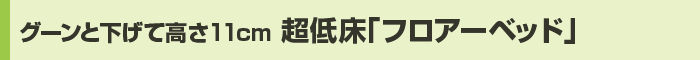 グーンと下げて高さ11cm　超低床「フロアーベッド」